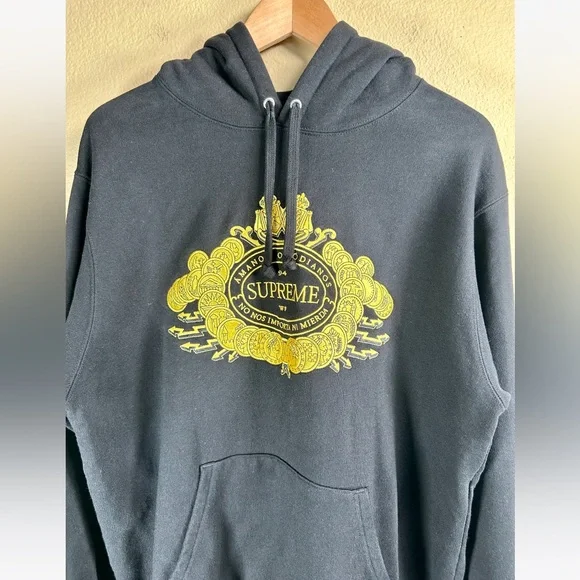 Supreme Love or Hate Hooded Sweatshirt in Black Like New - Picture 4 of 14